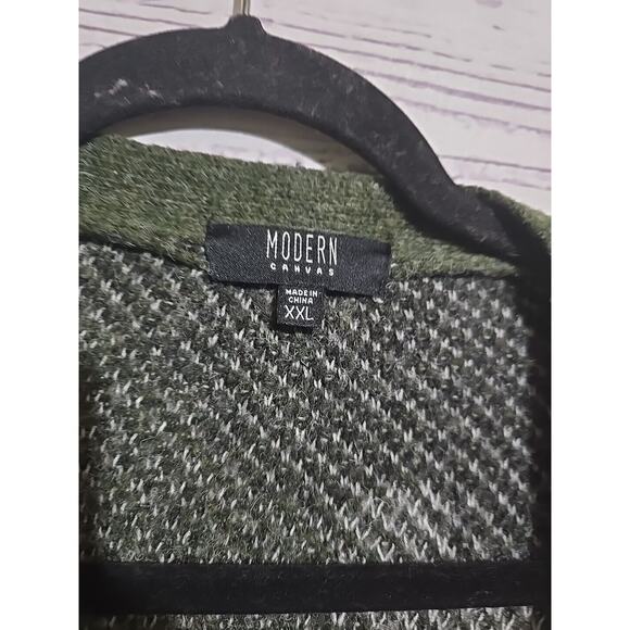 Modern Canvas Green Camo Open Front Knit Cardigan Sweater Womans Plus Size 2XL - Picture 5 of 6